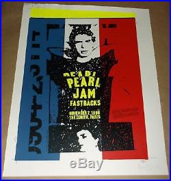 Pearl Jam silkscreen concert poster uncut printer proof Art Chantry signed