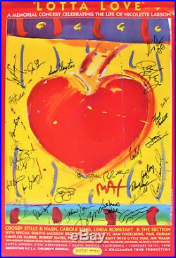 Peter Max Concert Poster signed by CSN Jimmy Buffett, Joe Walsh, Bonnie Raitt+22