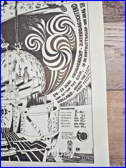 Pink Floyd Cream Original! 1st Holiness Kitschgarden 1968 Dutch Concert Poster