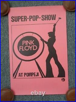 Pink Floyd Poster 1972 Swiss Rock & Roll Cinema Concert In Pompeii Rare Design
