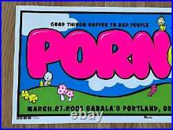 Porn Original Concert Poster Signed 120/120 Stainboy Portland Oregon
