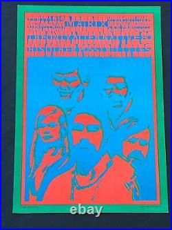Psychedelic Original Neon Rose Concert Poster Matrix San Francisco 1967 Moscoso