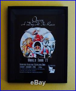 QUEEN-Rare Framed 1977 Promotional Concert Poster-FREDDIE MERCURY-BRIAN MAY