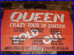 Queen Rare Signed Concert Gig Show Poster Brian May & Roger Taylor Classic Rock