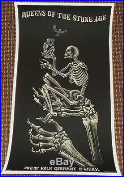 Queens Of The Stone Age silkscreen concert poster EMEK Koln Germany GLOWS