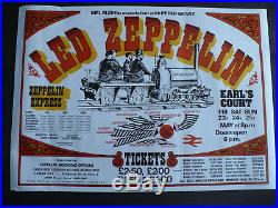 RARE Original Led Zeppelin Concert poster 1975 at London's Earls Court May 23-25