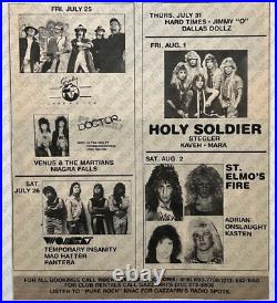 RARE Pantera Concert Poster Undocumented Show July 26 1986 LA Hollywood