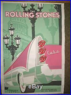 RARE Rolling Stones Cuba Concert Poster Original March 25 2016