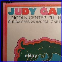 RARE! Seymour CHWAST 1968 Judy Garland Lincoln Center Concert Psychedelic Poster