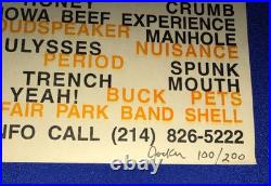 RARE VTG Dallas Indie Music Festival CONCERT POSTER (Fred Flintstone) Bedhead