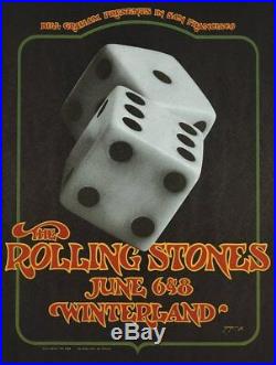ROLLING STONES BG 289-2 1972 WINTERLAND concert poster DAVID SINGER BILL GRAHAM
