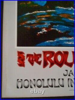 ROLLING STONES HAWAII 1973 concert poster signed by DAVID SINGER BILL GRAHAM