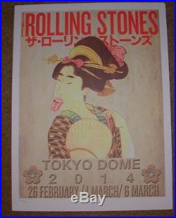ROLLING STONES concert poster print TOKYO JAPAN Feb Mar 2014 Lithograph ON FIRE