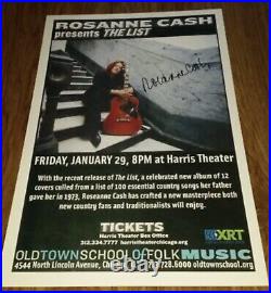 ROSANNE CASH SIGNED 2010 TOUR POSTER CHICAGO HARRIS THEATER CONCERT! Kwd cd