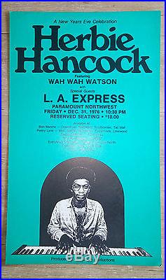 RaRe (1976) HERBIE HANCOCK with wah wah watson Jazz Concert cardboard POSTER