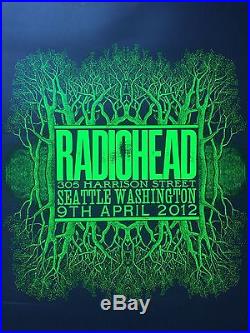 Radiohead 4/9/2012 Seattle, WA concert poster Limited Edition numbered 155/400