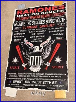 Ramones Beat On Cancer concert original 2004 poster Blondie, The Strokes, more