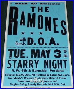 Ramones D. O. A. 1983 Original Signed Concert Poster Portland Oregon