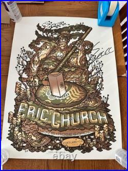 Rare Eric Church Autographed 2012 concert Poster #90/120 Guy Burwell signed