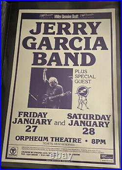 Rare Jerry Garcia Band Concert Poster Orpheum Theatre Original