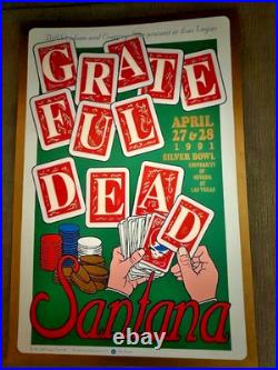Rare Origina Grateful Dead Santana Promotional Double Sided Concert Poster 1991