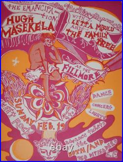 Rare, Original 1967 The Emancipation Of Hugh Masekela Fillmore Concert Poster