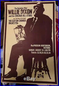 Rare Original 1974 Willie Dixon & His Chicago All-stars Canadian Concert Poster