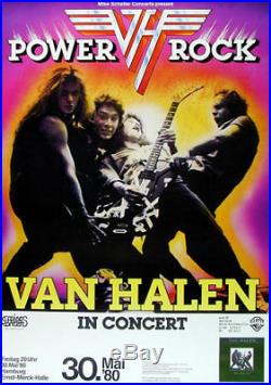 Rare Original 1980 Van Halen German Concert Poster Hamburg David Lee Roth