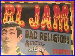 Rare Original 1995 Summer Concerts Pearl Jam Poster Bad Religion & Guests