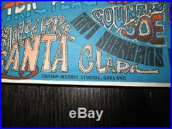 Rare Original Doors Folk Rock Festival Concert Poster 1968 Santa Clara