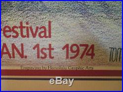 Rare Original Vintage 1974 Sunshine Festival Hawaii Concert Poster