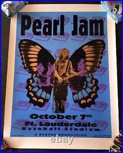 Rare Pearl Jam Ft Lauderdale 1996 Signed AP Matt Getz Silkscreen Concert Poster