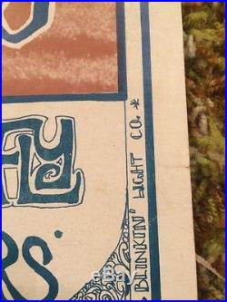 Rare Vintage 1967 Iron Butterfly Count Five Concert Poster Santa Rosa Fairground