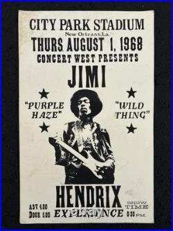 Rare Vintage Jimi Hendrix Experience 1968 Concert Cardstock Boxing Style Poster