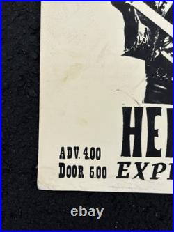 Rare Vintage Jimi Hendrix Experience 1968 Concert Cardstock Boxing Style Poster