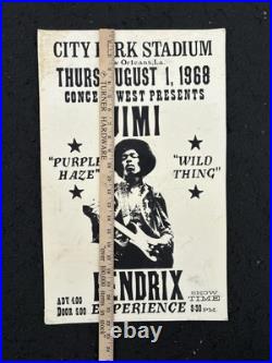 Rare Vintage Jimi Hendrix Experience 1968 Concert Cardstock Boxing Style Poster