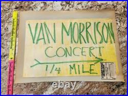 Really Cool Orig. Handmade Van Morrison Concert Sign Poster 1973 Lenox Inn MA