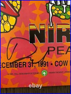 Red Hot Chili Peppers NIRVANA Pearl Jam New Years concert poster Signed