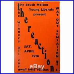 Roger Taylor The Reaction 1967 South Molton Concert Poster (UK)