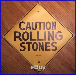 Rolling Stones Caution VERY RARE VINTAGE ORIGINAL 1969 ALTAMONT CONCERT POSTER