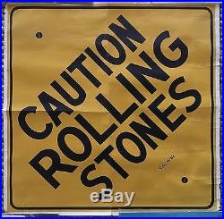 Rolling Stones Caution VERY RARE VINTAGE ORIGINAL 1969 ALTAMONT CONCERT POSTER