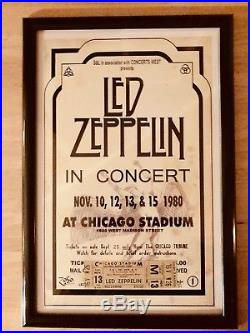 $$$ SALE $$$ Led Zeppelin Mint Concert Ticket Framed With Poster 12x18