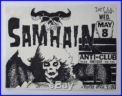 SAMHAIN @ Anti-Club Original Concert Poster Flyer 1985 Hollywood Misfits Danzig