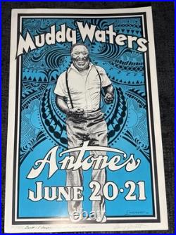 SINGED 1980 Dancing Muddy Waters Concert Poster Art by Danny Garrett