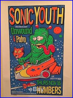 SONIC YOUTH RARE Silkscreen CONCERT Poster Numbered/Signed
