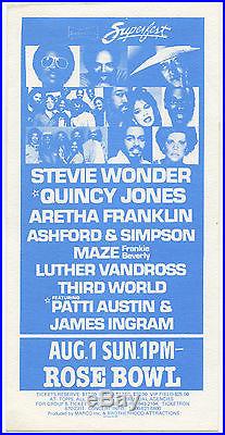 STEVIE WONDER Quincy Jones ARETHA FRANKLIN Ashford & Simpson Concert Handbill