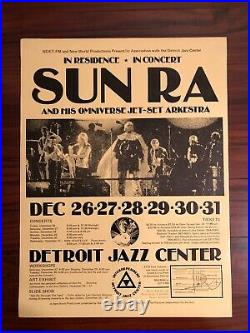 SUN RA & HIS OMNIVERSE JET-SET ARKESTRA Concert Poster DETROIT 1980 RARE ORIGINL