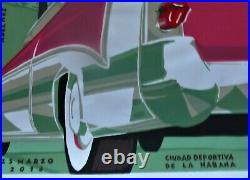 Sale ROLLING STONES Cuban Silkscreen Havana Cuba Concert Poster With Classic Car