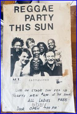Sattalites Signed Concert Poster-Bruce Robinson, Jo Jo Bennett Rare Reggae