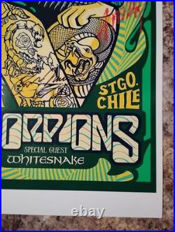 Scorpions Signed Concert Poster Coa Included Overall Size 11 X 17 Inches